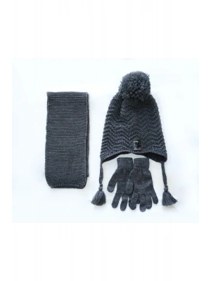 Atkı Bere Eldiven Takım 4-8 Yaş Erkek Çocuk