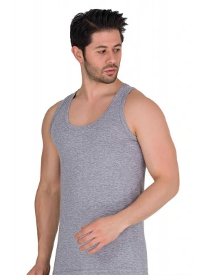 Erkek Gri Askılı Likralı Spor Atlet