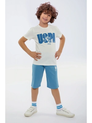 Us Polo Assn Erkek Çocuk Indigo Bisiklet Yaka Kapri Takım 1036