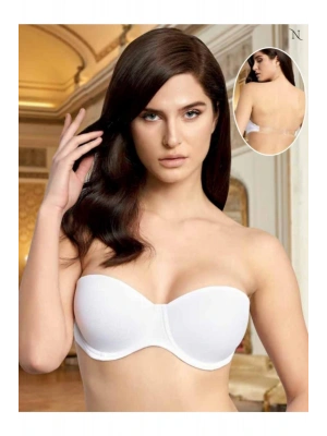 Tek Sırt Şeffaf Askılı Push-up Içi Dolu Straplez Sütyen 1505