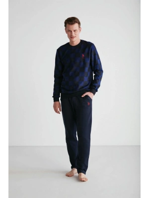 18713 Erkek Lacivert Yuvarlak Yaka Uzun Kollu Pijama Takımı