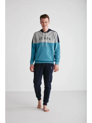 - Erkek Turkuaz Kapşonlu Pijama Takımı