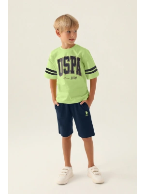 U.S. Polo Assn Lisanslı Sim Lime Erkek Çocuk Bermuda Takım