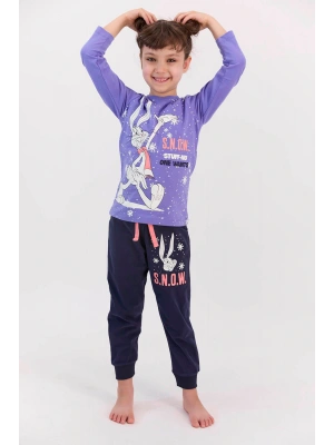 Bugs Bunny Lisanslı Snow Indigo Kız Çocuk Pijama Takımı