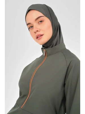 Reglan Kol Pantolonu Desenli Tesettür Mayo