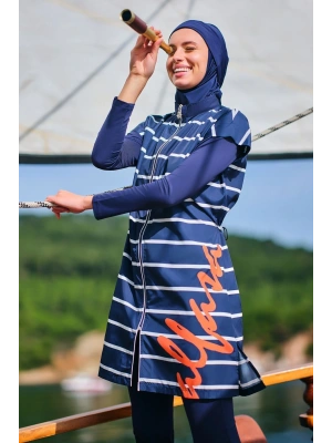 Dümen Çizgili Tesettür Mayo