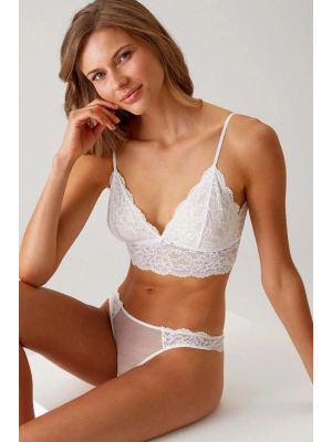 Ekru 4842 İnce Askılı Dantelli Bralet Sütyen Takım