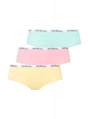 Kadın Pamuklu Likralı 3lü Çok Renkli Pembe - Sarı - Mint Şort Külot