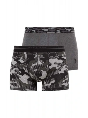 U.S. Polo Assn. Erkek Antrasit Melanj - Baskılı 2 Li Boxer