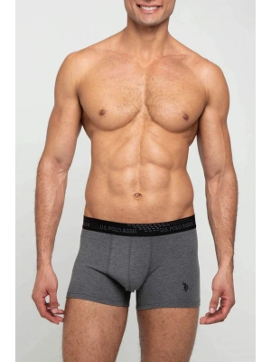 Erkek Antrasit Melanj - Siyah 2 Li Boxer