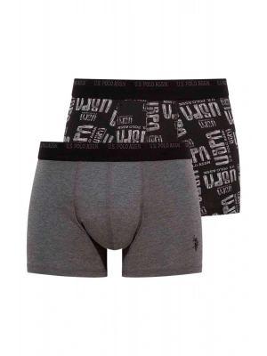 Erkek Antrasit Melanj - Siyah 2 Li Boxer