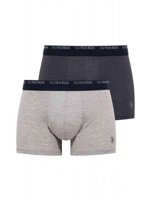 U.S. Polo Assn. Erkek Lacivert Melanj - Gri Melanj 2 Li Boxer