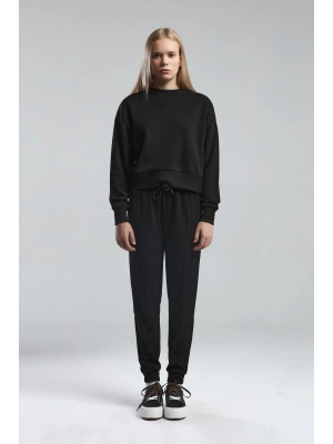 KADIN BASIC BİSİKLET YAKA UZUN KOL SWEATSHIRT Black