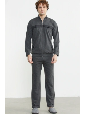 Dik Yaka Fermuarlı Eşofman Takım - Antrasit