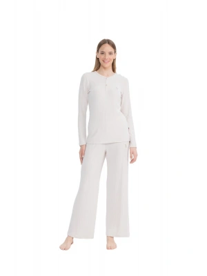 U.S. Polo Assn. Kadın Bej Patlı Pijama Takımı