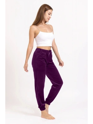 Kadın Lastikli Kadife Tek Alt Pijama