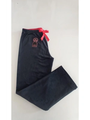 Kadın Kadife  Boru Paça Rahat Kesim Pijama Alt