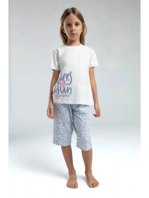 KIZ ÇOCUK KAPRİ TAKIM - Beyaz