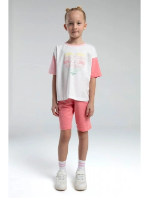 Kız Çocuk Turuncu Bermuda Takım