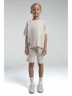 Anne Kız Bermuda Takım İki İplik Örme Kumaş