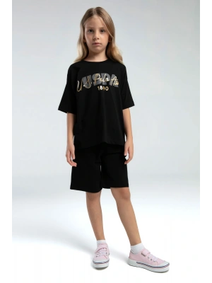 Kız Çocuk Siyah Bermuda Takım