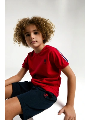 U.S. Polo Assn. Erkek Çocuk Kırmızı Bermuda Takım