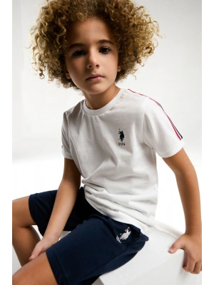 Erkek Çocuk Beyaz Bermuda Takım