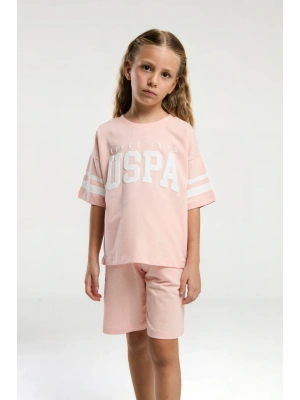 U.S. Polo Assn. Kız Çocuk Pembe Bermuda Takım