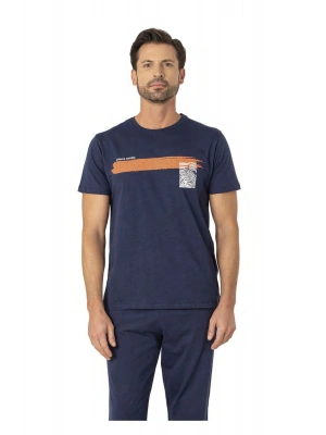 Lisanslı Erkek %100 Pamuklu Kısa Kollu Bisiklet Yaka ve Cepli Takım