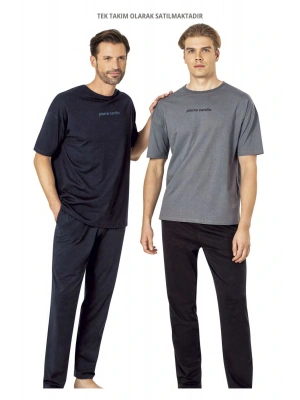 Lisanslı Erkek %100 Pamuklu Oversize Kısa Kollu  ve Cepli Pijama Takımı