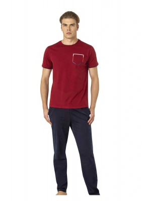 Lisanslı Erkek Pamuklu Bisiklet Yaka Kısa Kollu ve Cepli Yazlık Pijama Takımı