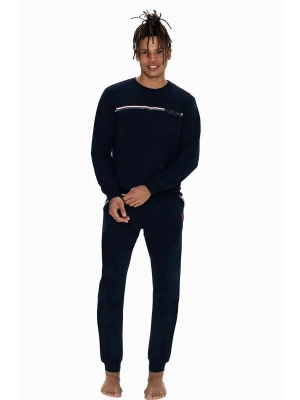 18921 Erkek Lacıvert Uzun Kollu Yuvarlak Yaka Pijama Takımı