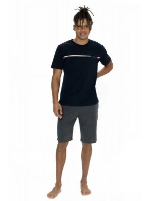 U.s Polo Assn. 18865 Erkek Kısa Kollu Bisiklet Yaka Şortlu Pijama Takımı-Lacivert