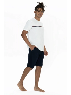 U.s Polo Assn. 18865 Erkek Kısa Kollu Bisiklet Yaka Şortlu Pijama Takımı-Ekru