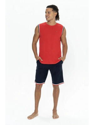 U.s Polo Assn. 18872 Erkek Kolsuz Bisiklet Yaka Şortlu Pijama Takımı-Kırmızı