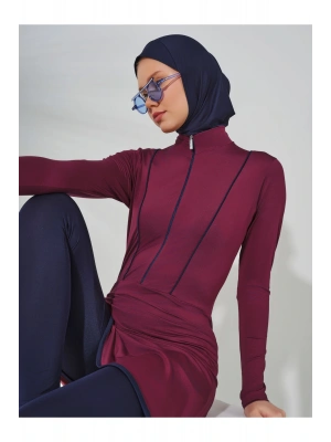 Biye Detaylı Anvelop Etekli Tesettür Mayo