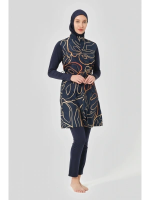 Doğa Desenli Tesettür Mayo