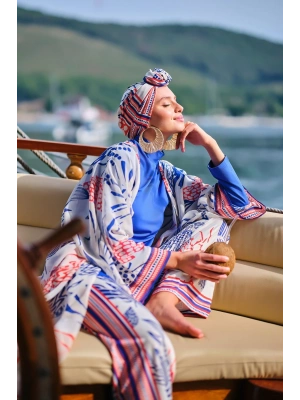 Yakamoz Desenli Tesettür Mayo