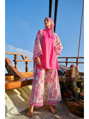 Yakamoz Desenli Tesettür Mayo