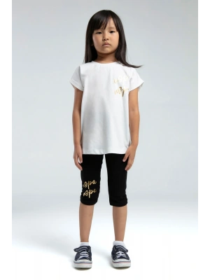 Kız Çocuk Beyaz Tayt Takım