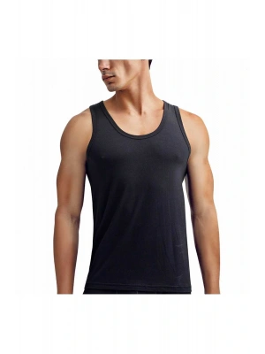 Erkek 2li Ekonomik Paket Siyah Bambu Fanila / Atlet Set