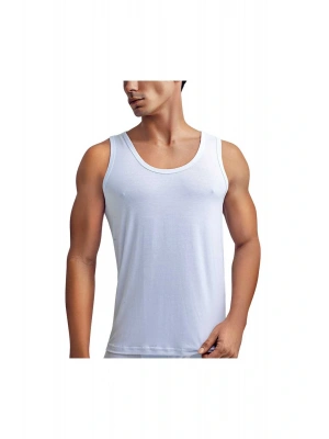 Erkek 2li Ekonomik Paket Beyaz Bambu Fanila / Atlet Set