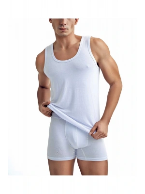 Erkek 2li Ekonomik Paket Beyaz Bambu Atlet ve Boxer Seti