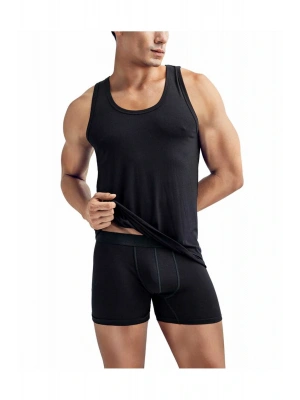 Erkek 2li Ekonomik Paket Siyah Bambu Atlet ve Boxer Seti