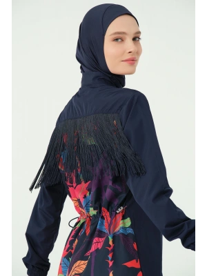 Arkası Püskül Süslemeli Tesettür Mayo