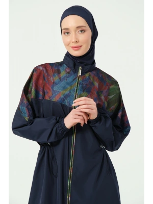 File Detaylı Oversize Uzun Tesettür Mayo