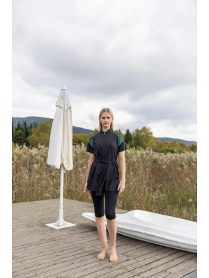 Reglan File Detaylı Yarım Kol Yarı Kapalı Mayo