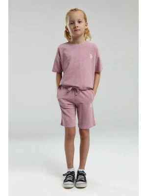U.S. Polo Assn. Kız Çocuk Pembe Bermuda Takım