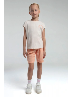 Kız Çocuk Krem Bermuda Takım