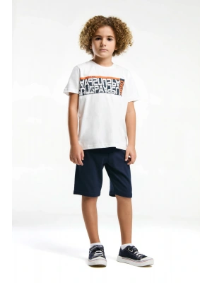 Erkek Çocuk Beyaz Bermuda Takım